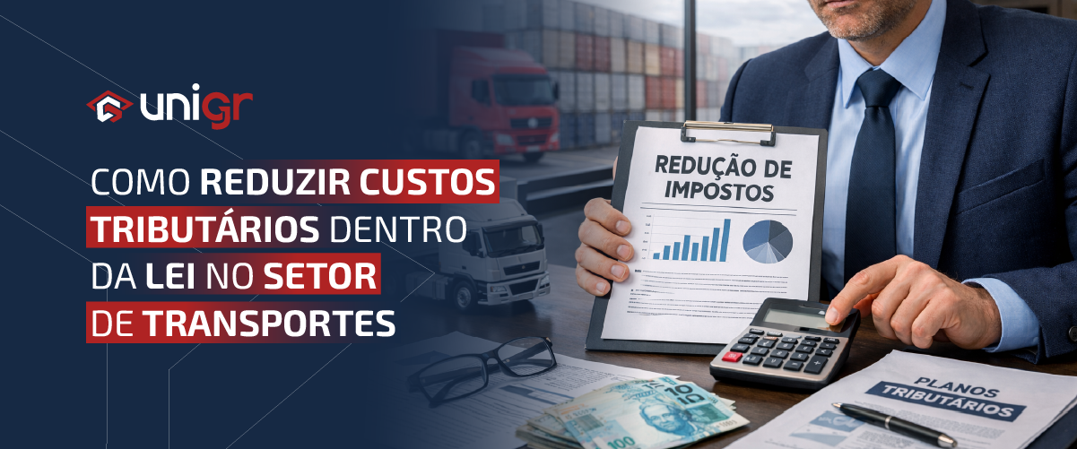 Imagem ilustrativa sobre reduzir custos tributários dentro da lei no setor de transportes, destacando a importância da revisão técnica da operação após a Reforma Tributária.
