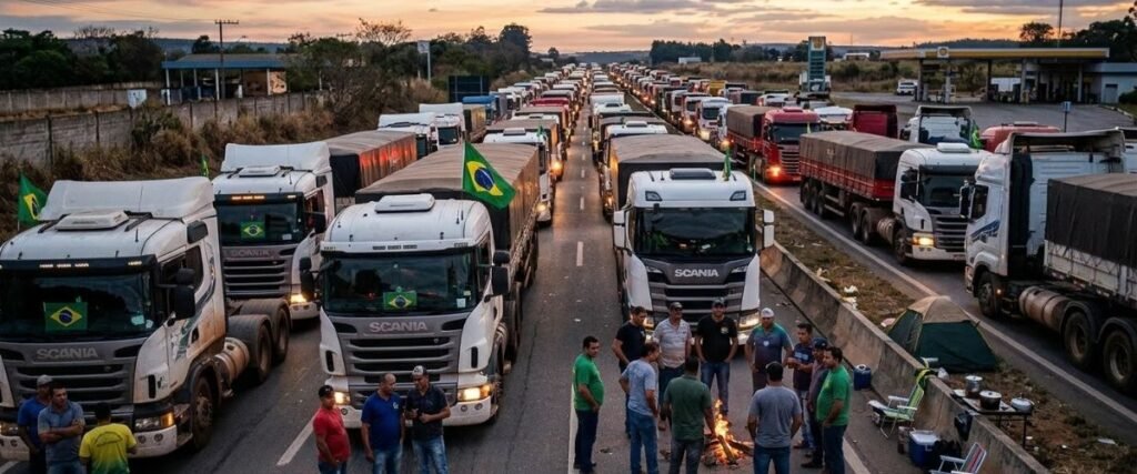 Greve dos caminhoneiros no Brasil motivada pela alta do diesel e impactos no transporte de cargas