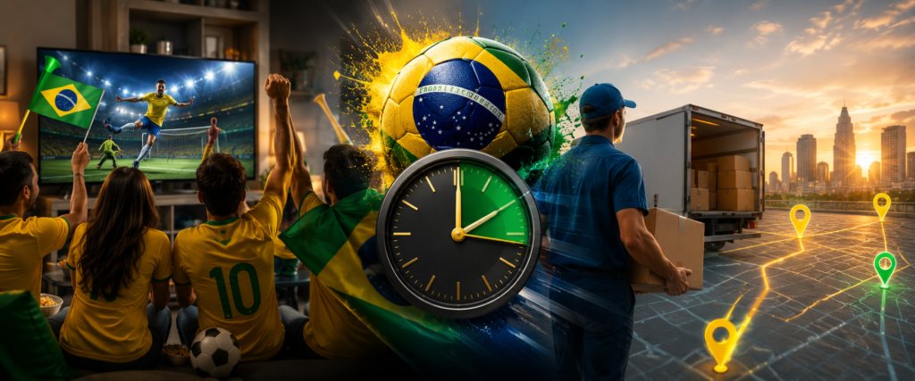 Horários dos jogos do Brasil: o impacto nas entregas que sua operação precisa antecipar